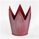 Vaso Zinco  em forma de Coroa - Vermelho